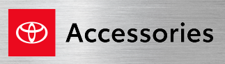 red toyota acessories logo with silver background