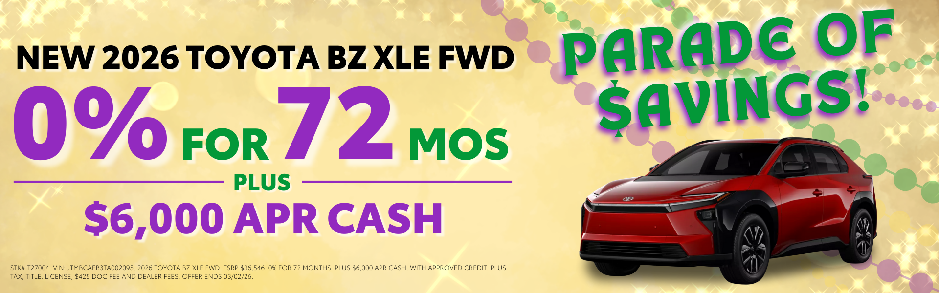 New 2026 Toyota BZ XLE FWD