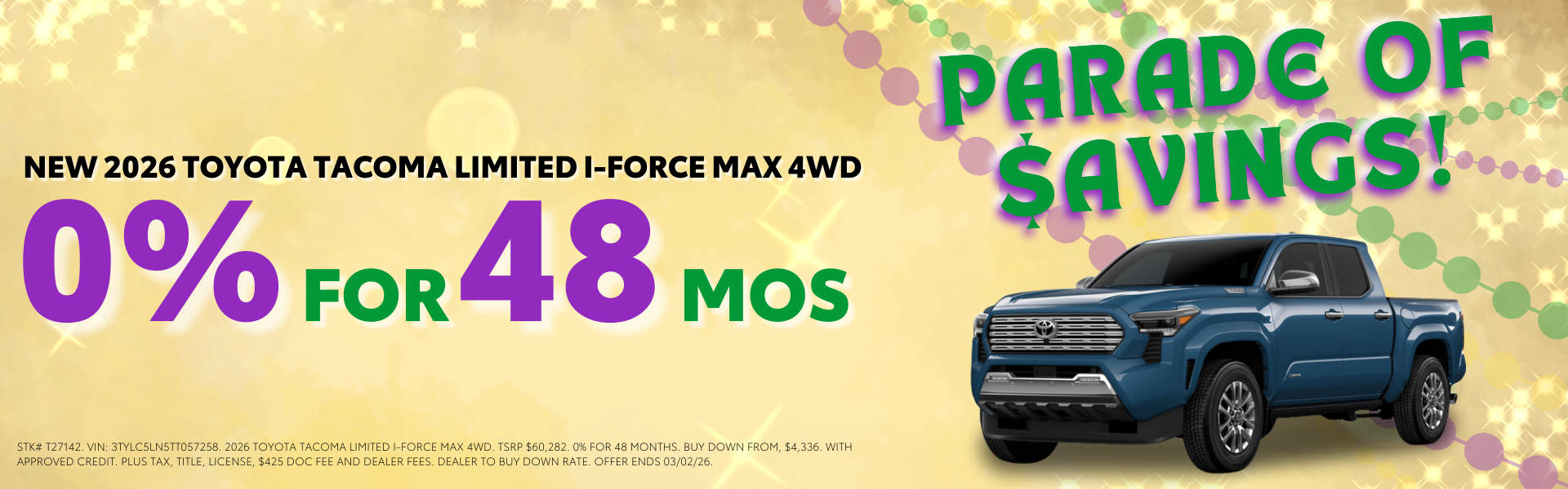 New 2026 Toyota Tacoma Limited I-Force Max 4WD