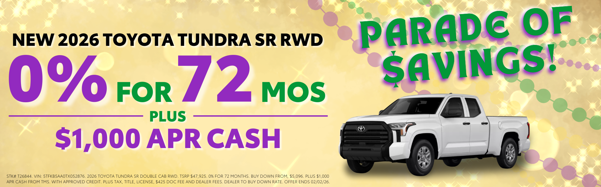 New 2026 Toyota Tundra SR RWD