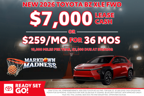 $7,000 Lease Cash Or $259/mo For 36 Mos