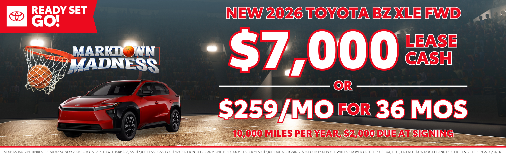 New 2026 Toyota BZ XLE FWD