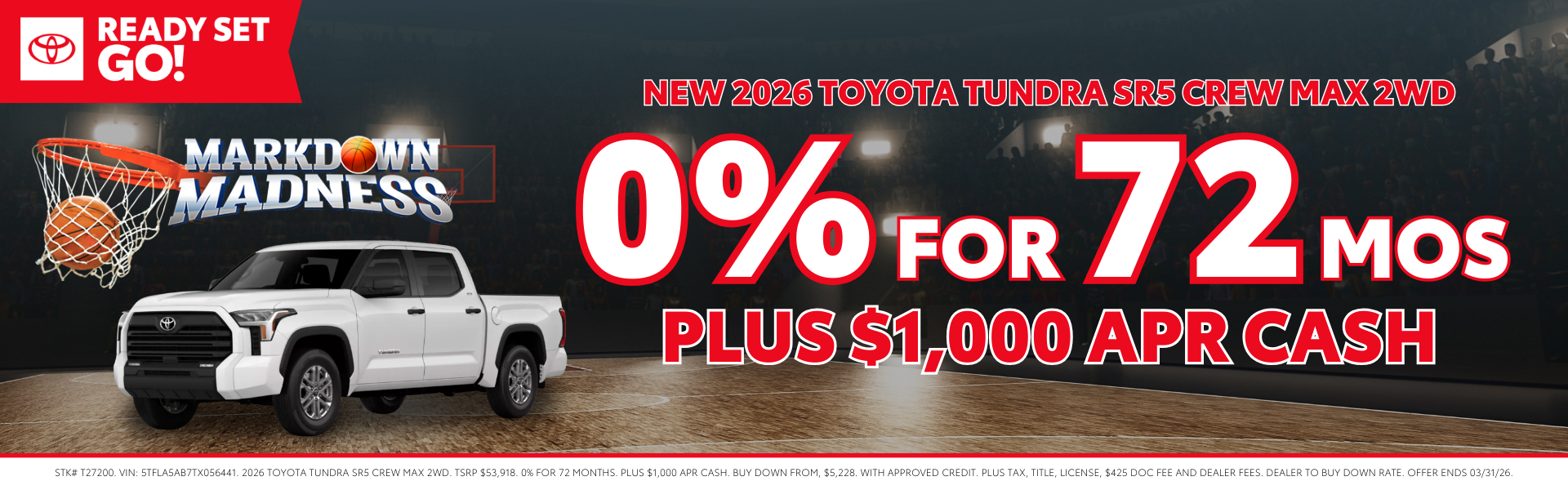 New 2026 Toyota Tundra SR5 Crew MAX 2WD