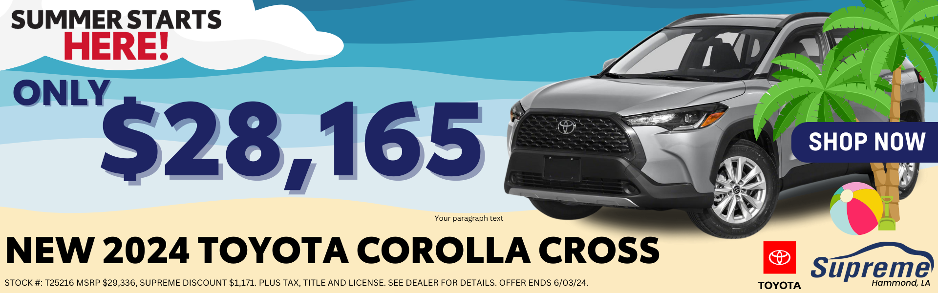 2024 Corolla Cross only $28,165