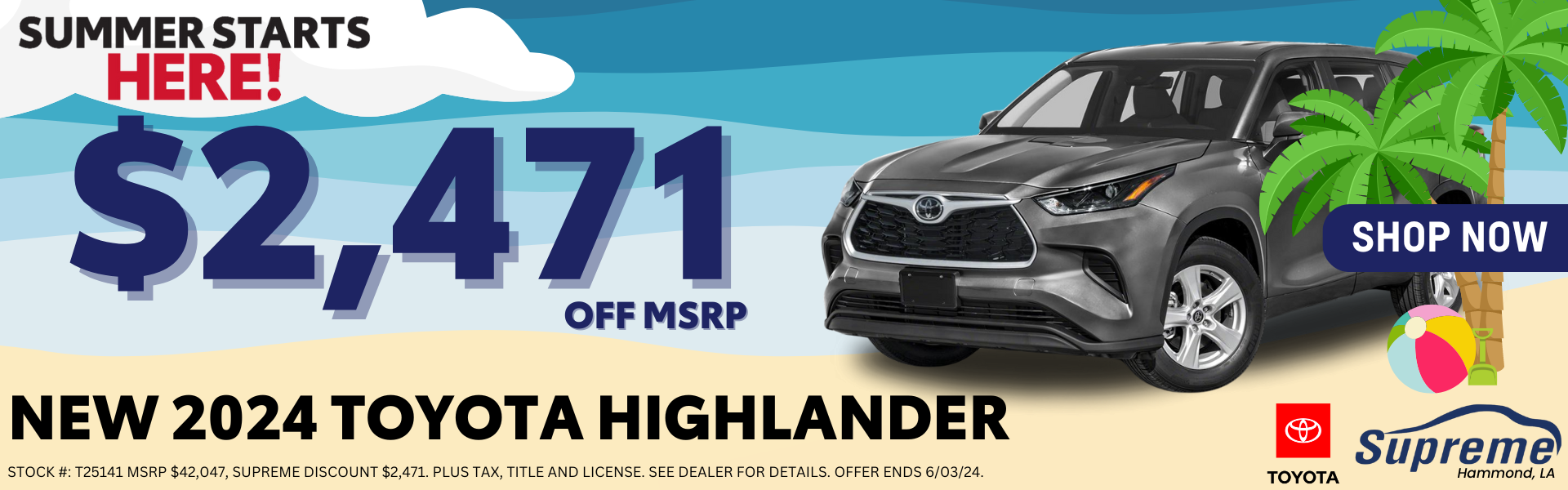 2024 Highlander $2471 off MSRP